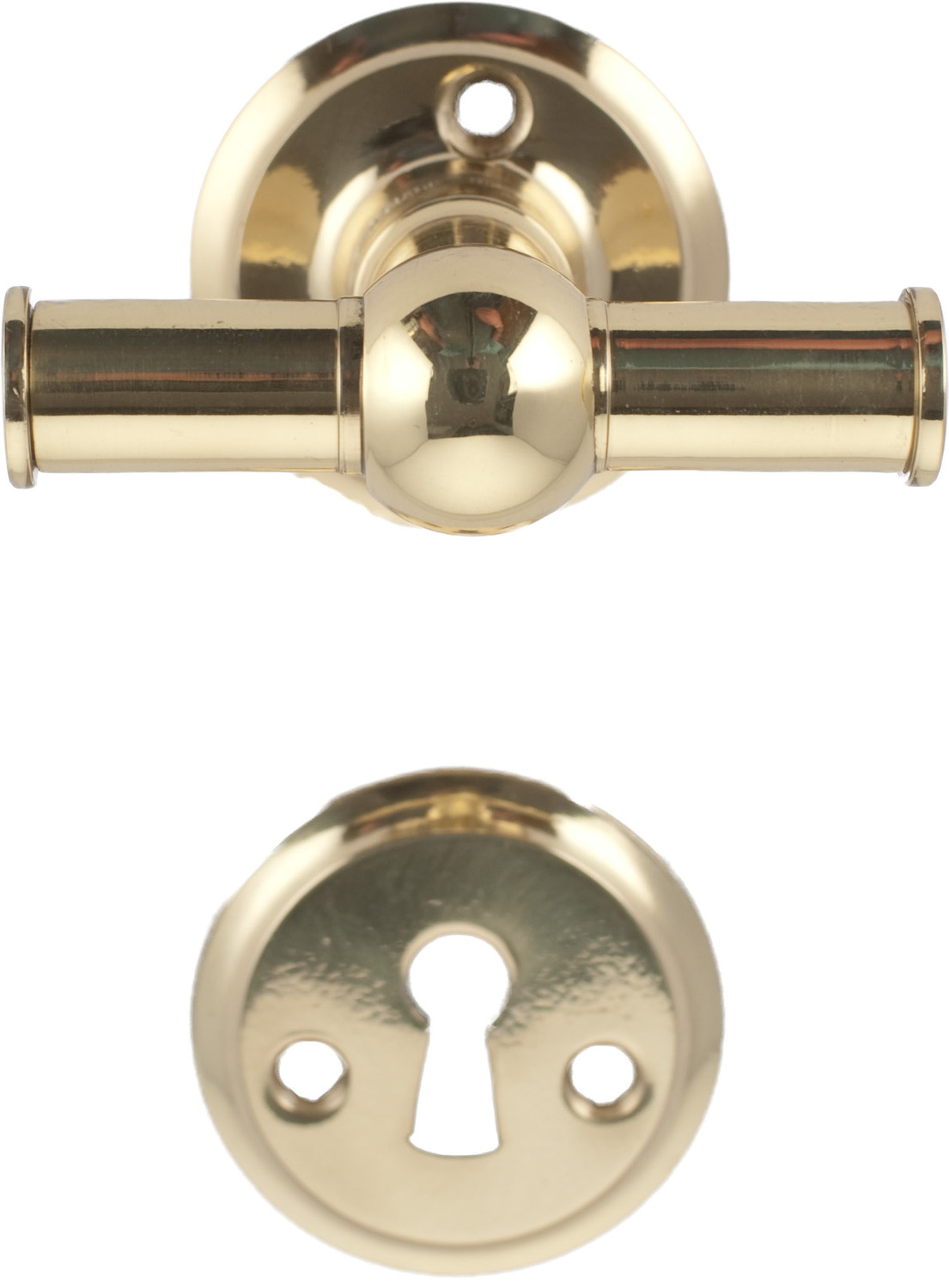 Door handle interior cross handles in brass with lacquer (200040