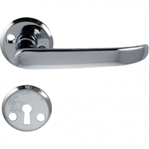 Door handle interior - Chrome-plated brass - Tårbæk - Chrome and nickel