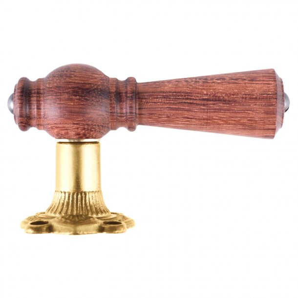 Wooden door handle, Interior Almue Brass and Rosewood wood Wooden