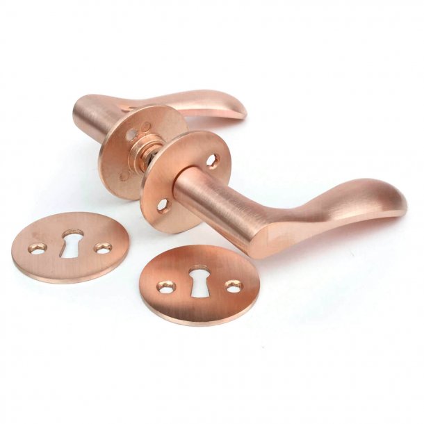 Door handle Interior Brushed copper (200928) BELLEVUE Copper door handles & door knobs