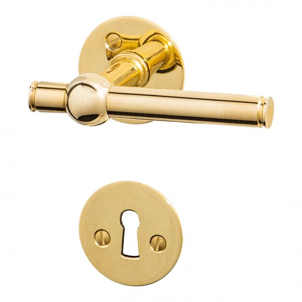 Door Handle Brass Without Lacquer SKODSBORG 14 Mm Brass Door