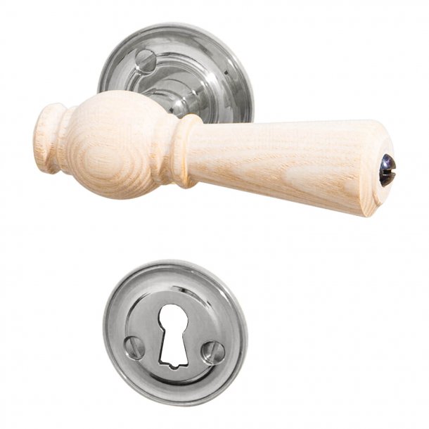 Interior wooden door handle Nickel & Ash Rose & Smooth Neck