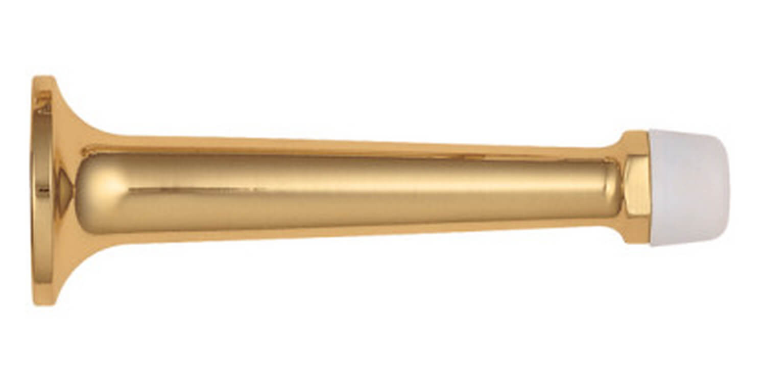Door stop 1148 Brass White tip 98 mm Door Stops VillaHus.co.uk