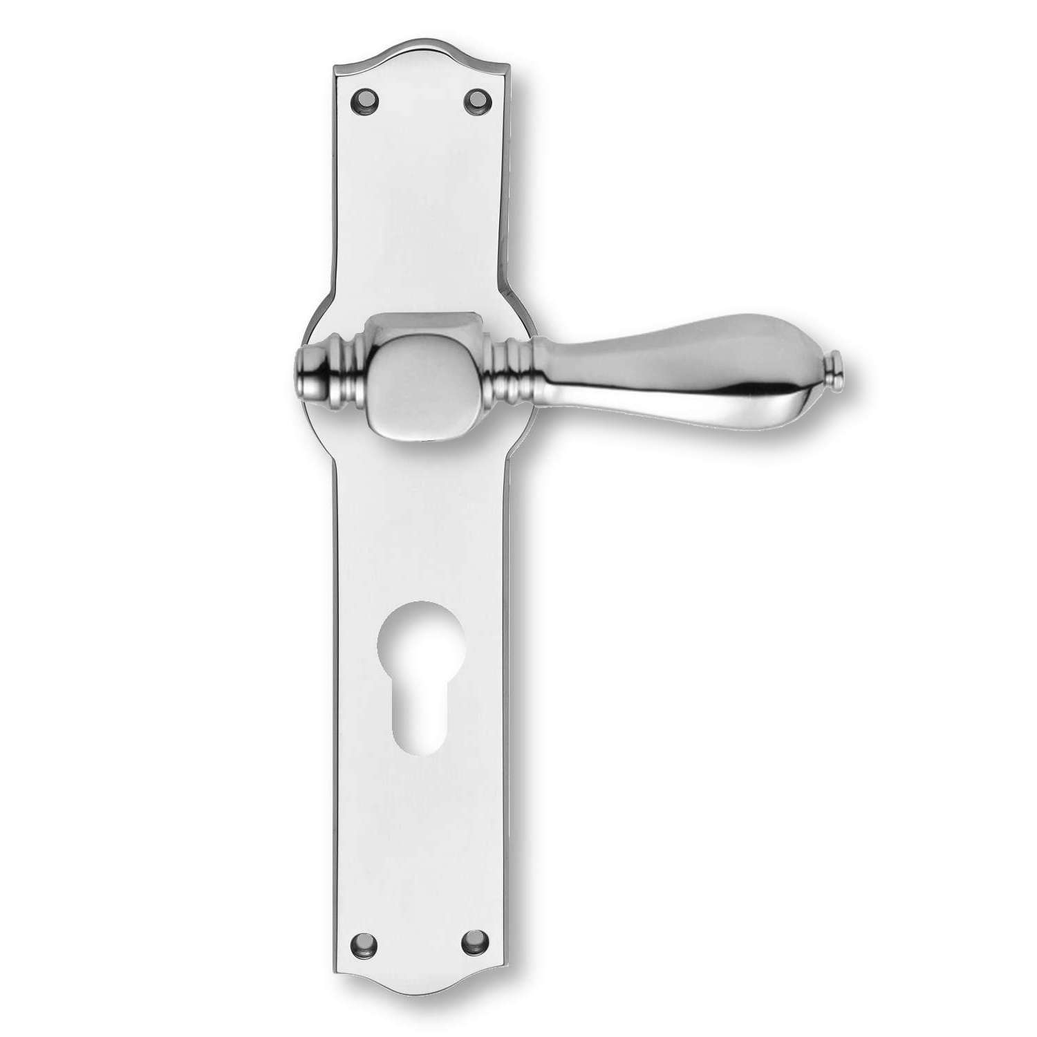 Door handle exterior , Back plate Euro Profile lock Nickel Medici