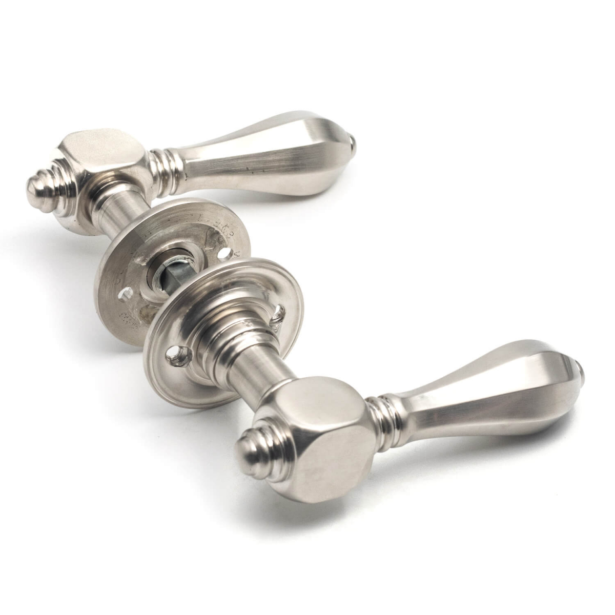 Türgriff mit Rosetten - Nickel gebürstet - 117 mm Modell MEDICI - Chrom