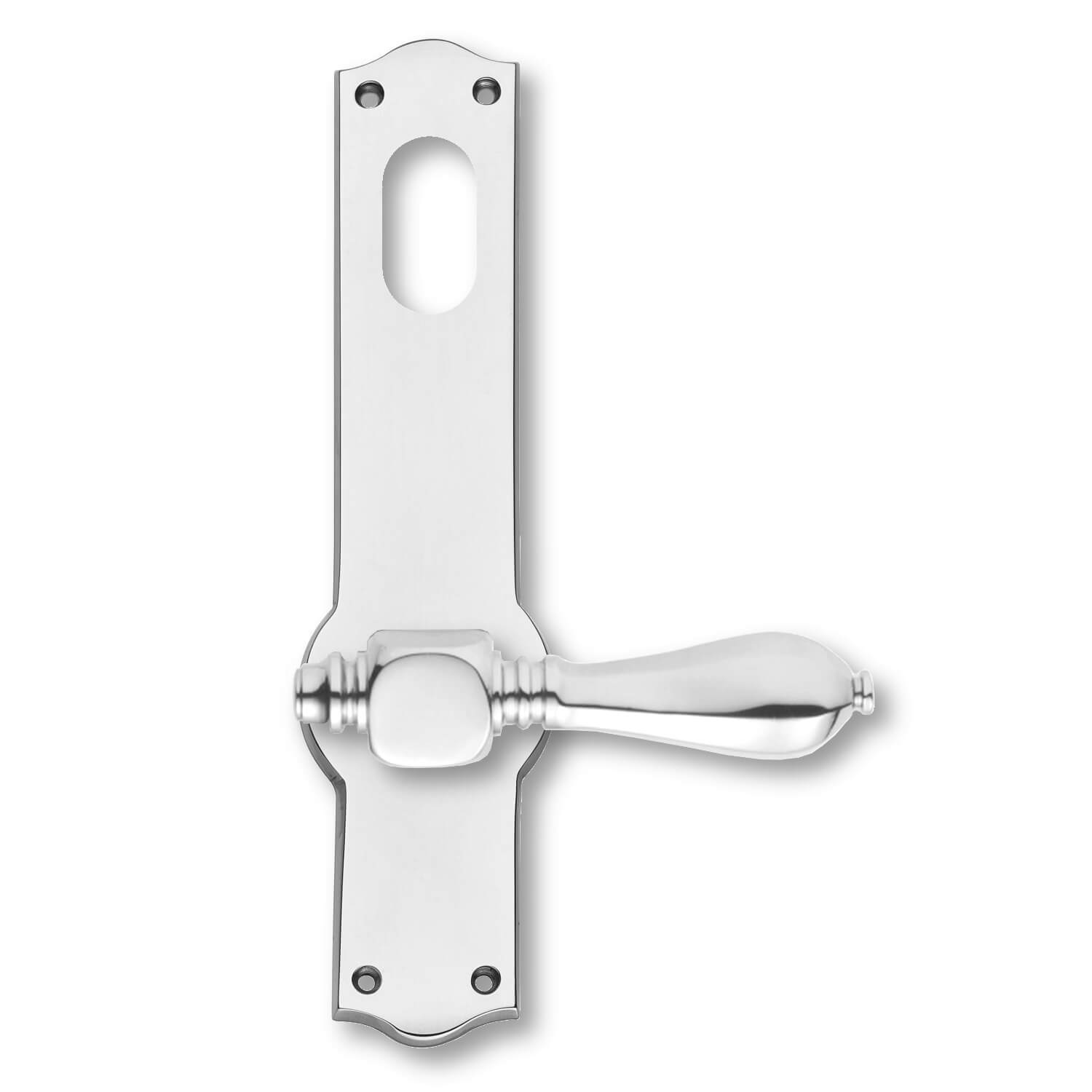 Door handle exterior , Back plate ASSA lock cylinder Nickel Medici