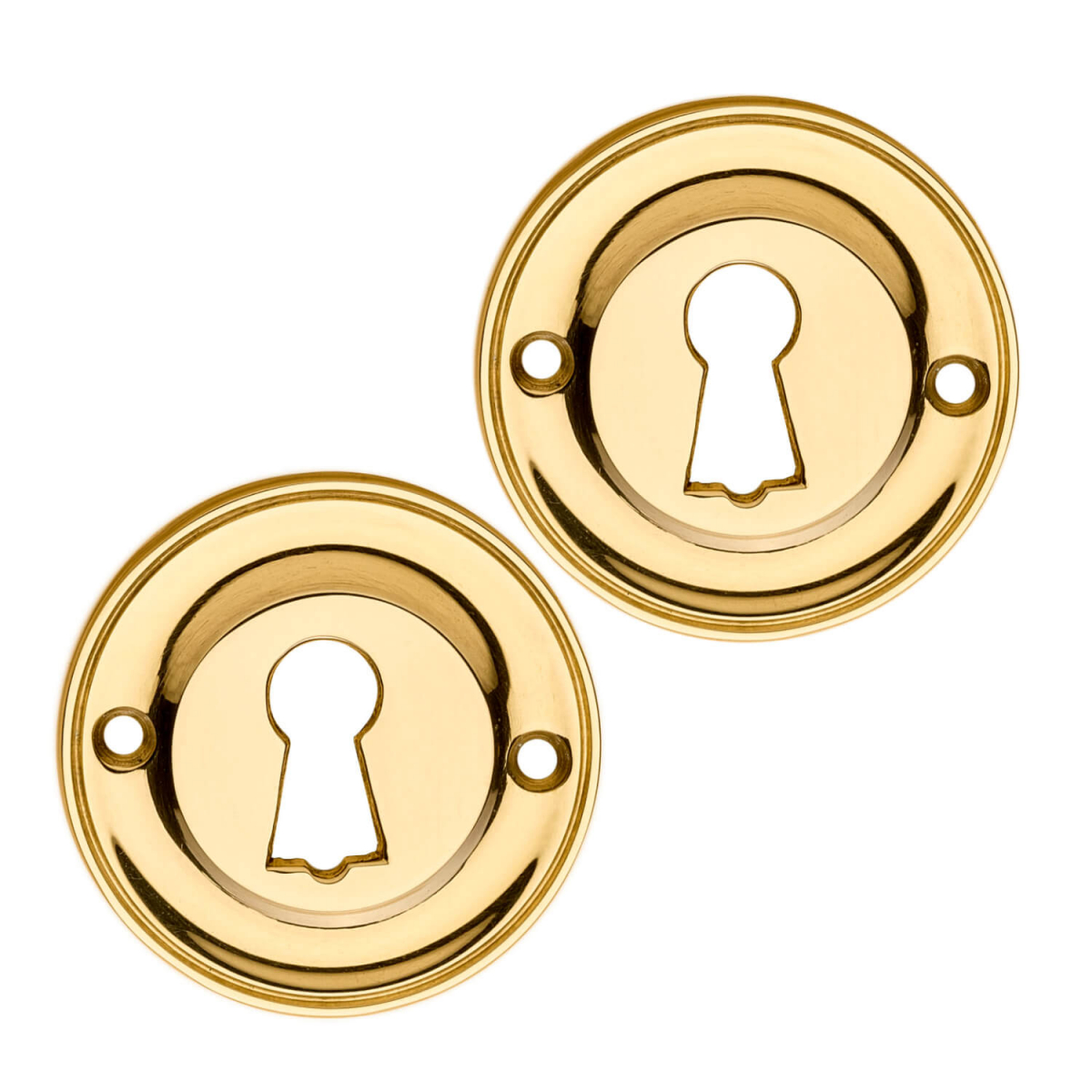 Escutcheons (Set) Brass Wood Screws cc38mm Escutcheons Brass