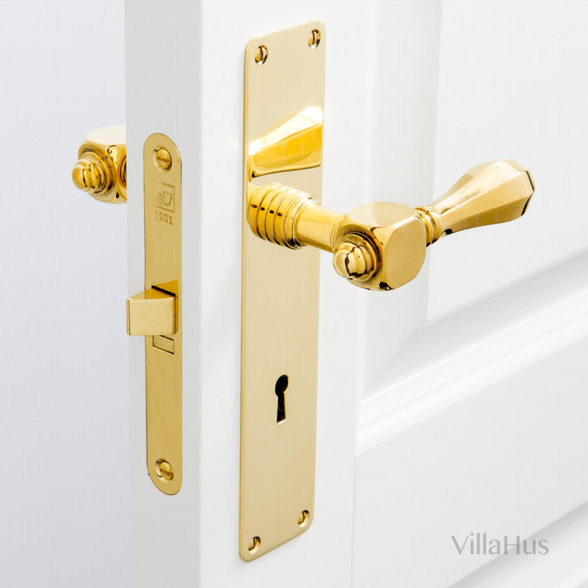 Door handle Backplate with keyhole Brass Model