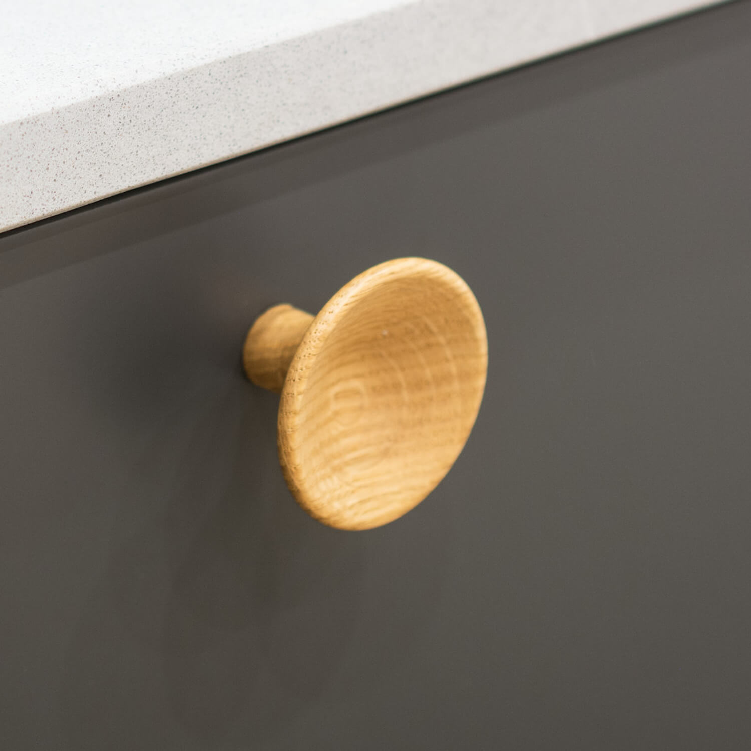 Furniture knob - Oak wood - TRUMPET- 48x29 mm - Cabinet knobs - VillaHus