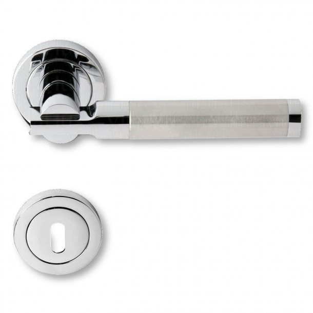 Door handle interior, Chrome, Model STRATOS Chrome and nickel door