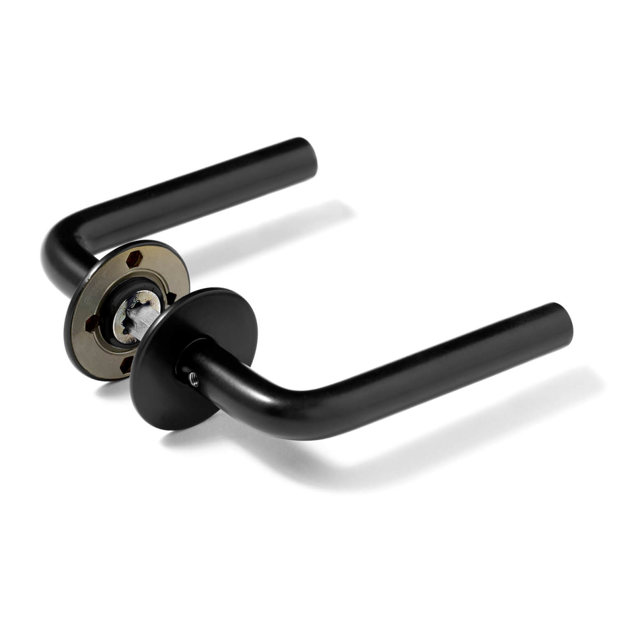 Door handle Black d line Model Lgrip 16 mm Snaponcover Black Door Handles VillaHus