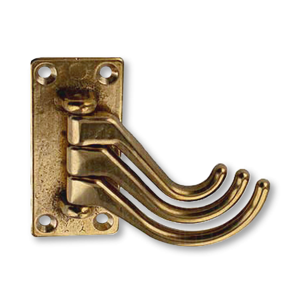 Coat Hook With 3 Swing Hooks, Brass Without Lacquer, Model 1062 - Coat 