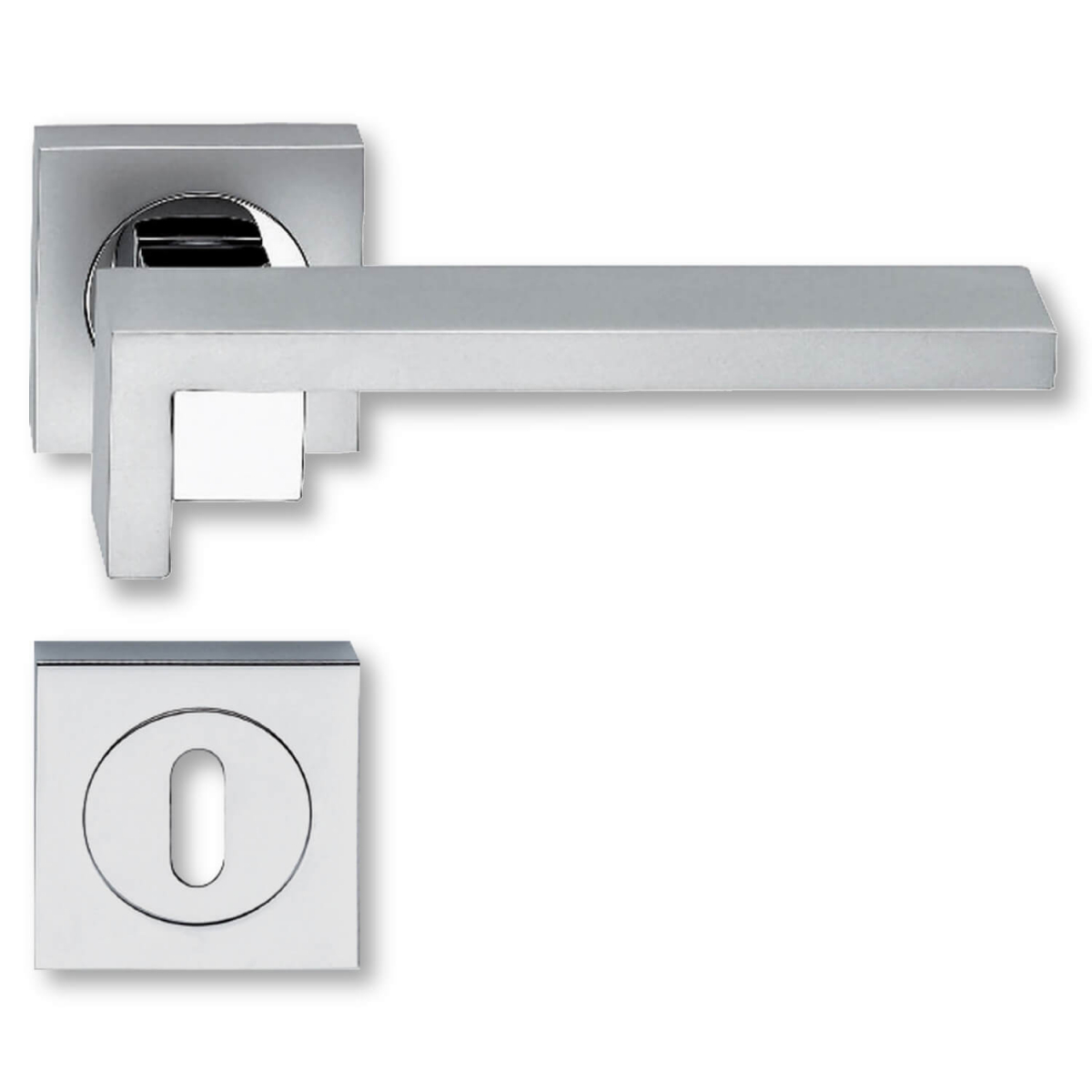 silver chrome door handles