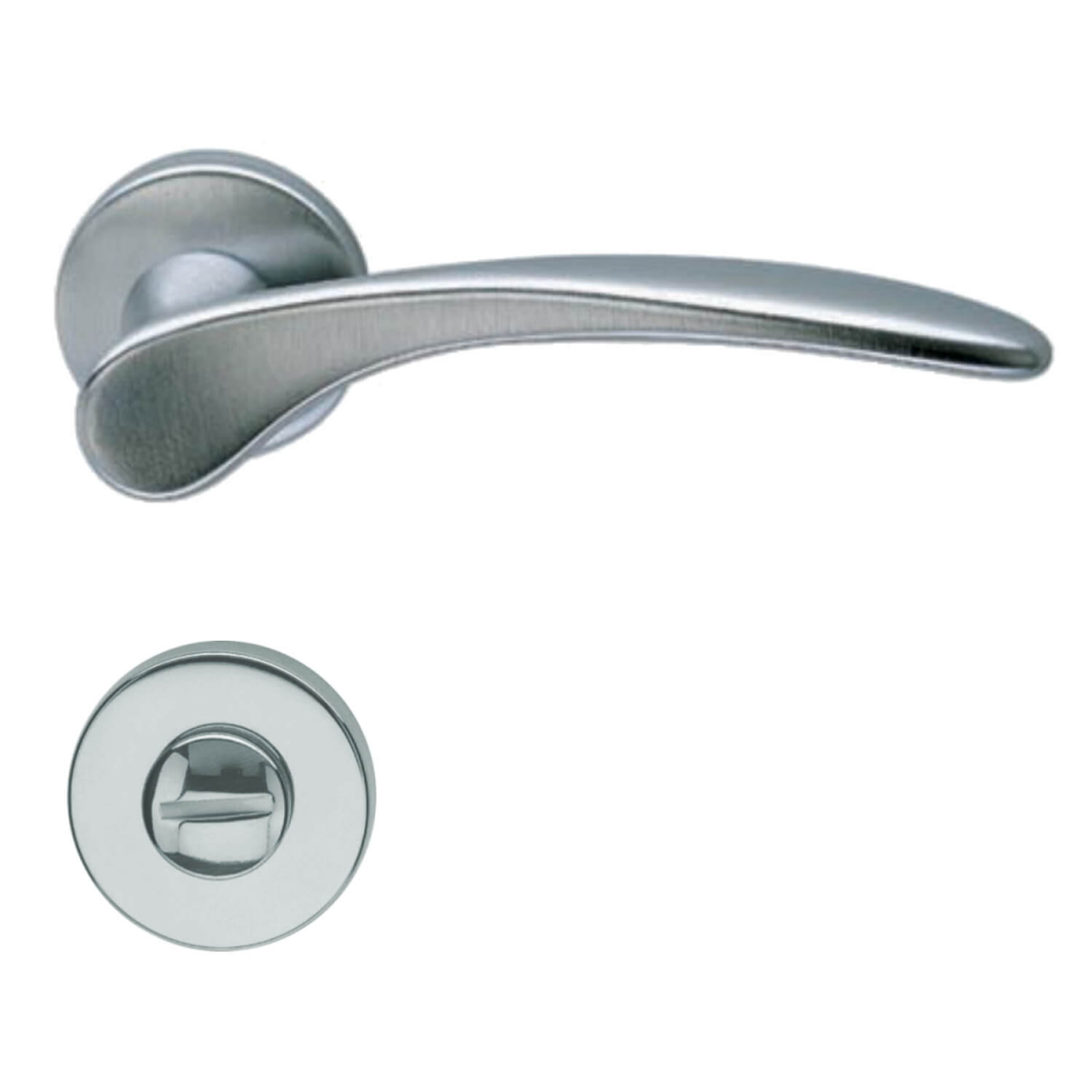 Door handle with privacy lock Interior Satin Chrome Model H198