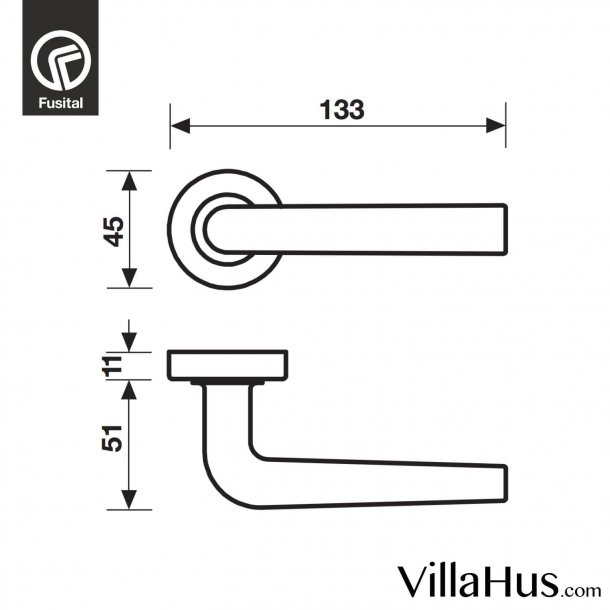 Design door handle H327, Satin Chrome Chrome and nickel door handles